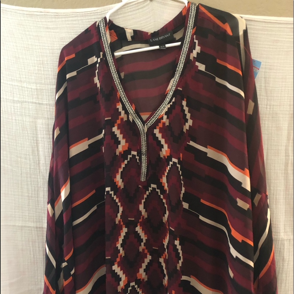 Lane Bryant Maroon Tan Shaw Cover Women’s 18/20